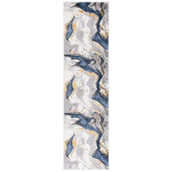 Amelia 700 2 ft. x 8 ft.Ivory/Gray Abstract Runner Rug