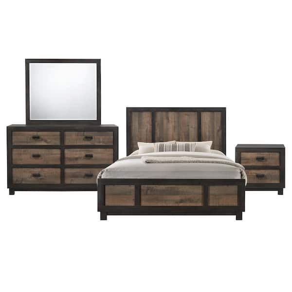 Picket House Furnishings Harrison 4-Piece Walnut King Panel Bedroom Set