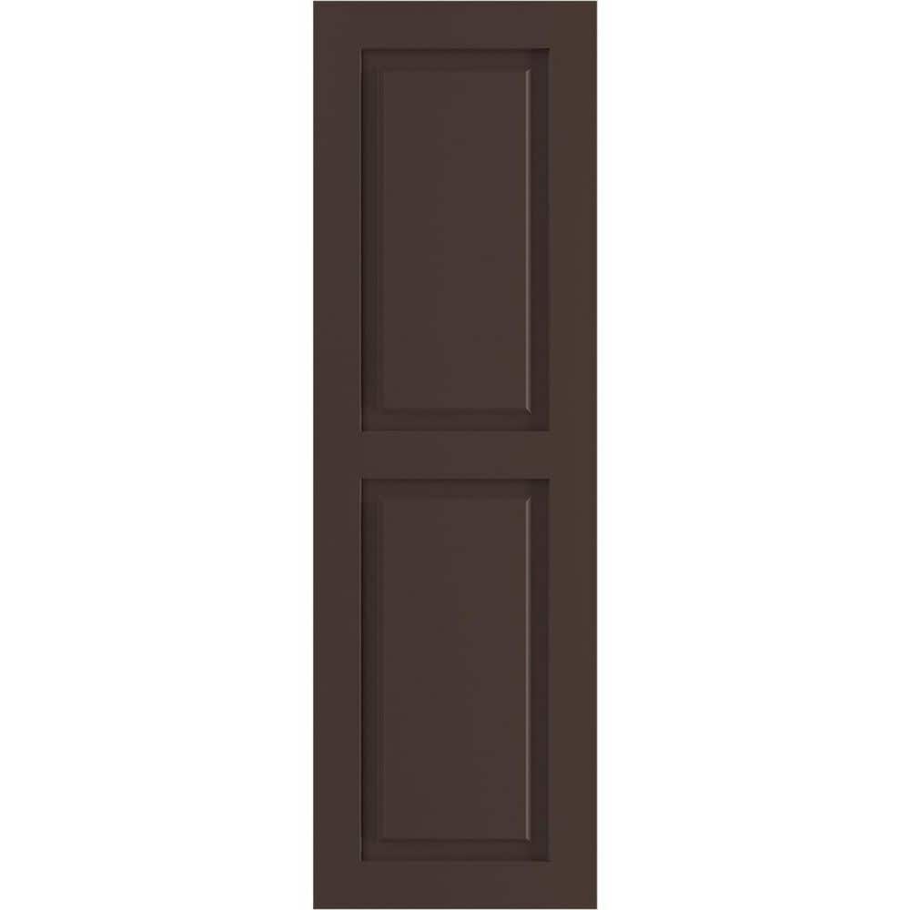 "15"" x 54"" True Fit PVC Two Equal Raised Panel Shutters, Raisin Brown (Per Pair)" price history on PriceWatchPro