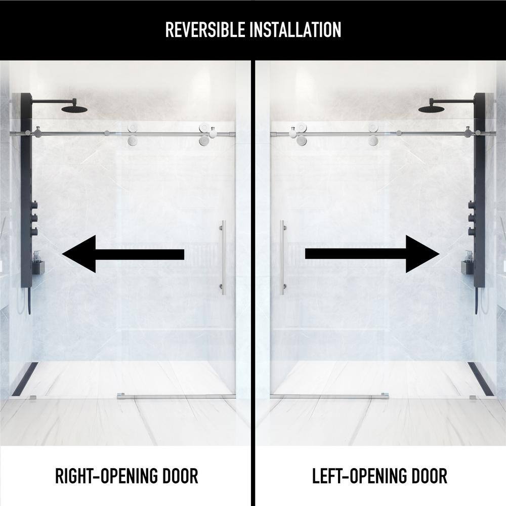 Elan 72" Frameless Sliding Shower Door with Clear Glass