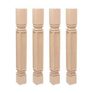 35.25 in. x 3.75 in. Unfinished Solid North American Hard Maple Mission Kitchen Island Leg (4-Pack)