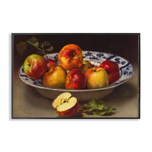 Stupell Industries Mixed Apples Still Life by Tina Higgins Designs, Inc. Black Framed Food Giclee Art Print 12 in. x 18 in.