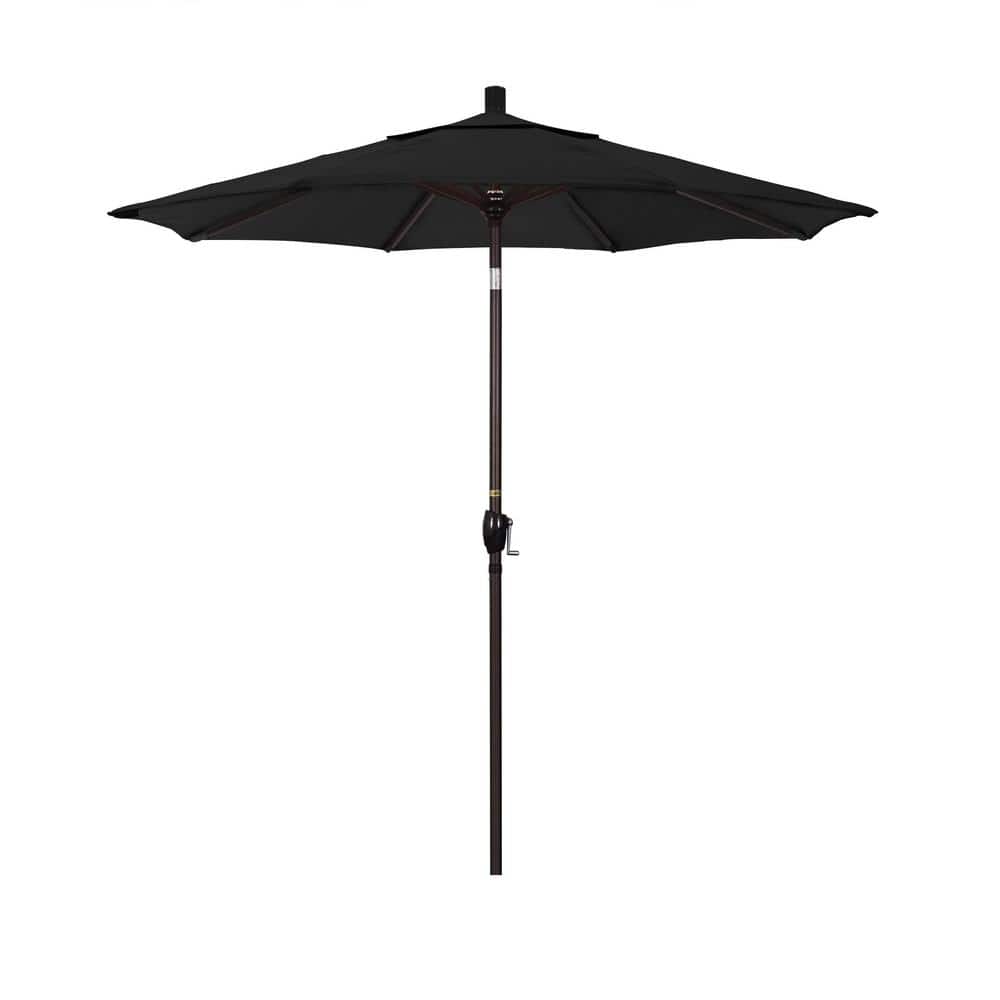 7 ft. Black Sunbrella Market Umbrella with Bronze Aluminum Pole