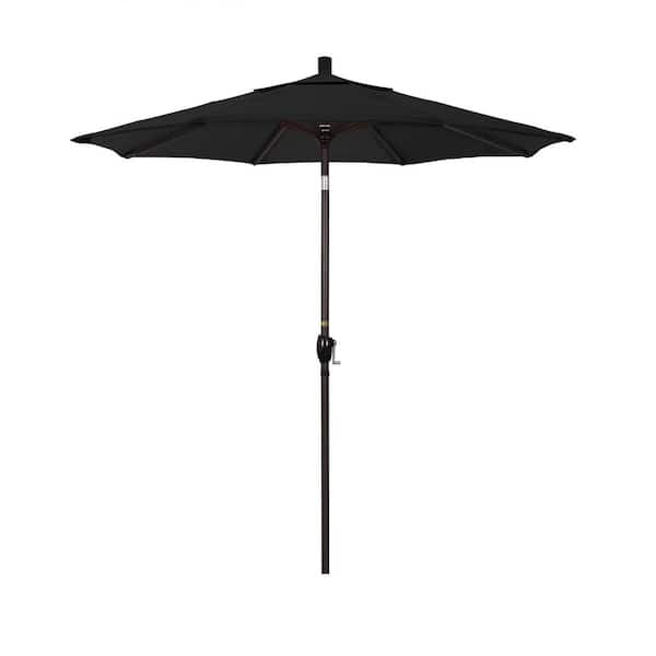 7-1/2 ft. Aluminum Push Tilt Patio Market Umbrella in Black Olefin