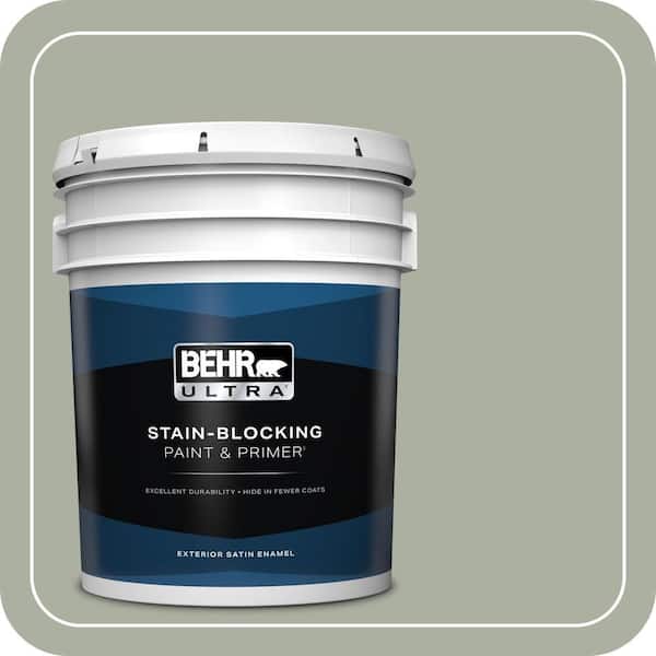 BEHR ULTRA 5 gal. #ICC-67 Meditation Satin Enamel Exterior Paint & Primer