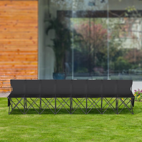 SVOPES 8 Seats Portable Folding Bench, Foldable Sideline Bench