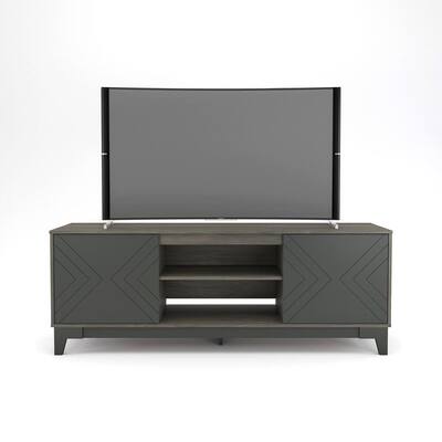 Arrow 72 in. Bark Grey and Charcoal Grey TV Stand Fits TV's up to 80 in. with 2 Doors