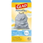ForceFlex 13 Gal. Tall Kitchen Drawstring Fresh Clean Scent with Febreze Freshness Trash Bags (40-Count)
