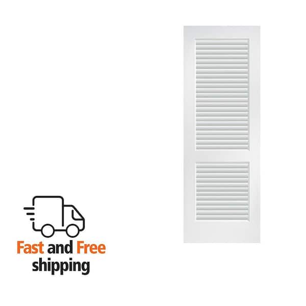 MMI DOOR 34 in. x 80 in. Primed Composite MDF Full Louver Over