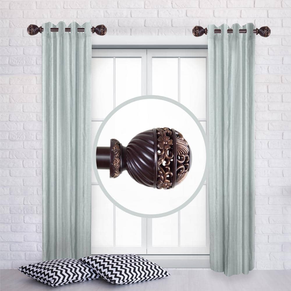 Lanette 12 in. - 20 in. L Adjustable 1 in. Dia Single Side Window Curtain Rod in Mahogany (Set of 2) price history on PriceWatchPro