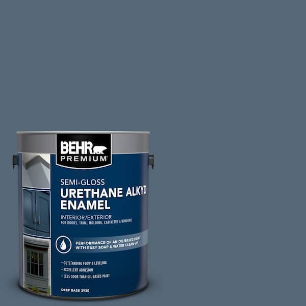 BEHR PREMIUM 1 gal. #S510-6 Durango Blue Urethane Alkyd Semi-Gloss Enamel Interior/Exterior Paint