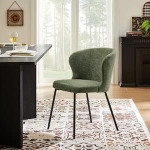 Shell Green Fabric Dining Side Chairs Set of 2