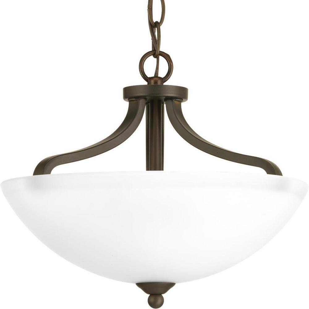 Antique Bronze Glass Bowl Semi-Flush Ceiling Light
