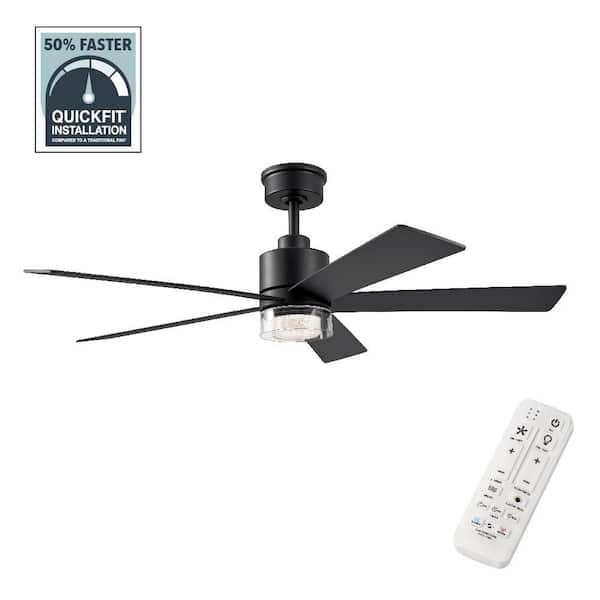 Hampton Bay Bynum 52 in. Smart Indoor DC Motor Matte Black