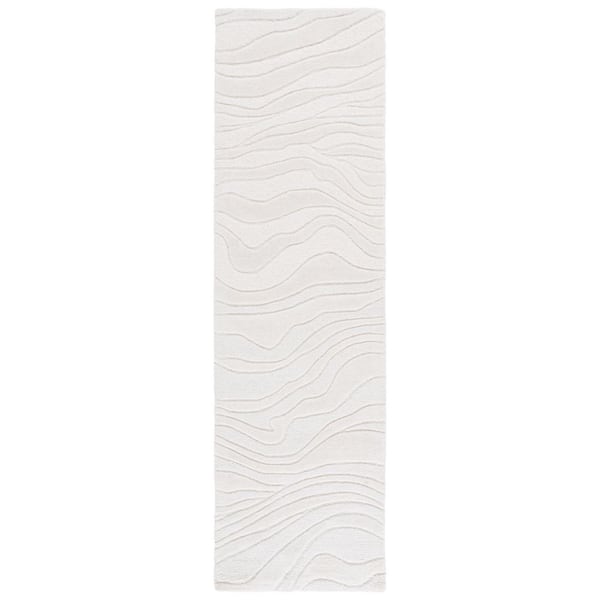Rodeo Drive 2 ft. x 8 ft. Ivory Abstract Wavy Runner Rug