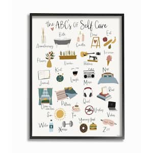 "ABC's of Self Care Adult Relaxation Alphabet" by Gigi Louise Framed Typography Wall Art Print 16 in. x 20 in.