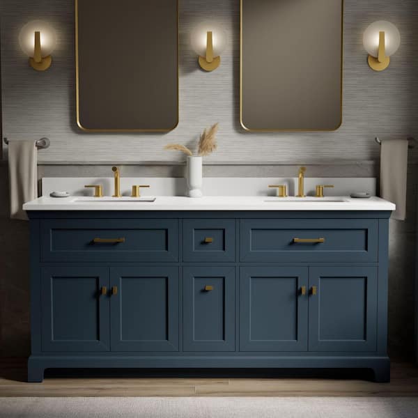 KOHLER Charlemont 72 in. Double Sink Freestanding Tidal Blue Bath