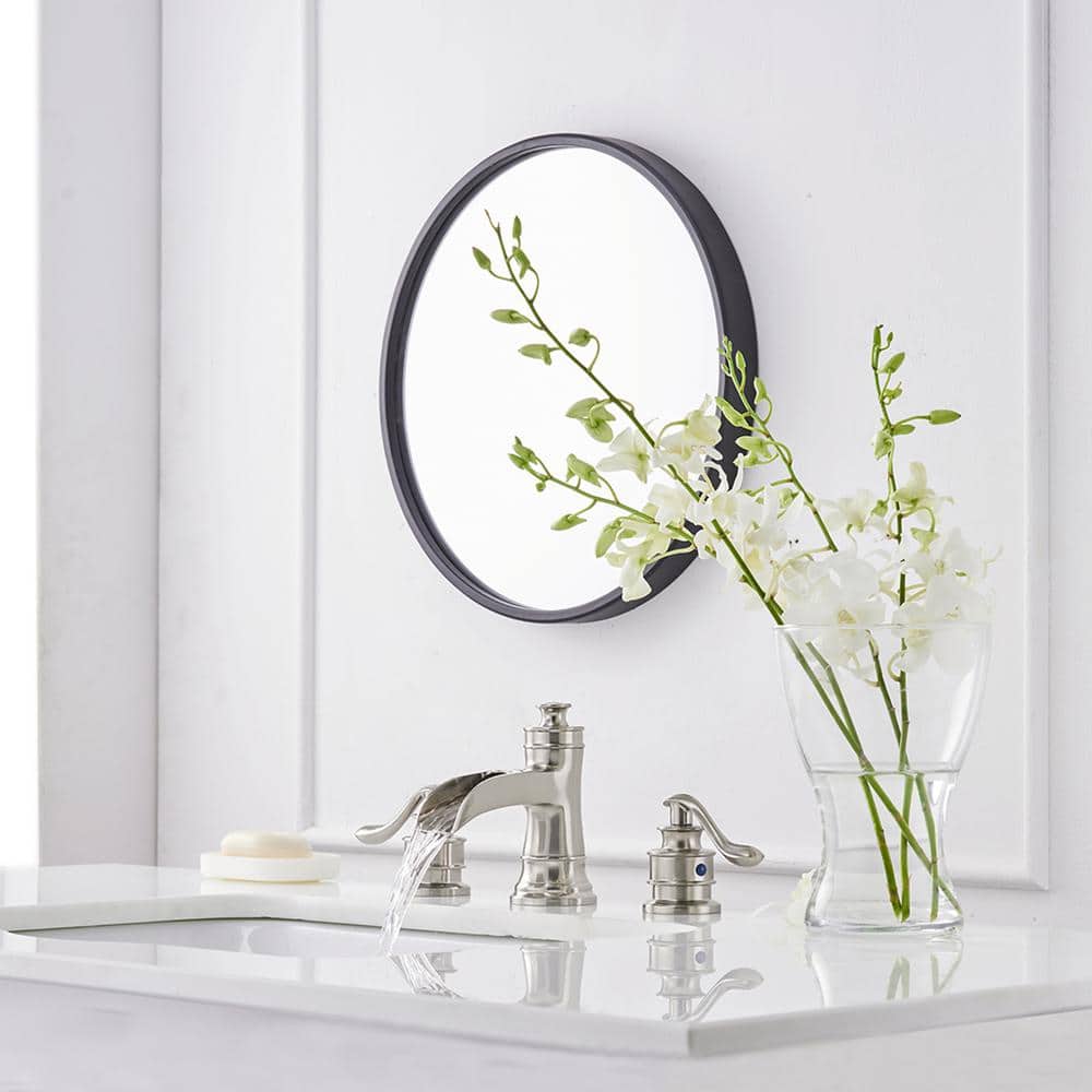 Brushed Nickel 8-Inch Widespread Waterfall Bathroom Faucet