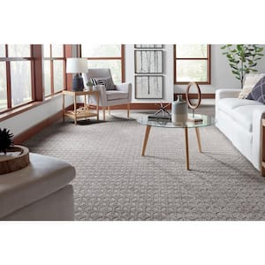 Allshore Stoney Gray 37 oz. Polyester Patterned Installed Carpet