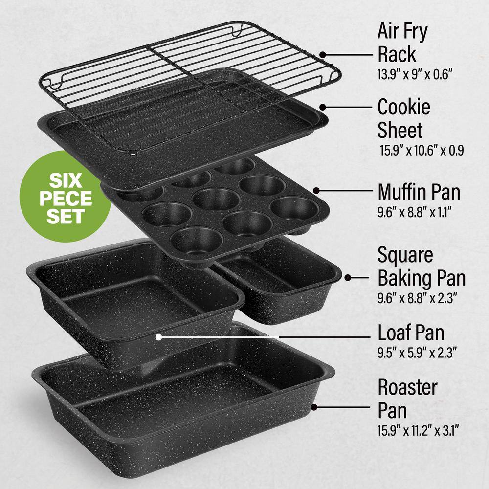 Granitestone Black 6-Piece Nonstick Aluminum Bakeware Set