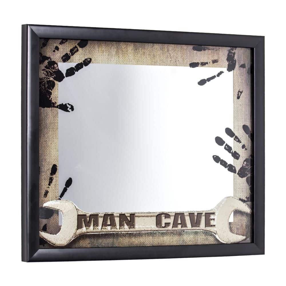 American Art Decor Man Cave Black 13in W x 15in H Rectangle Plastic Framed  Mirror 76027WEB - The Home Depot, image size:1000x1000