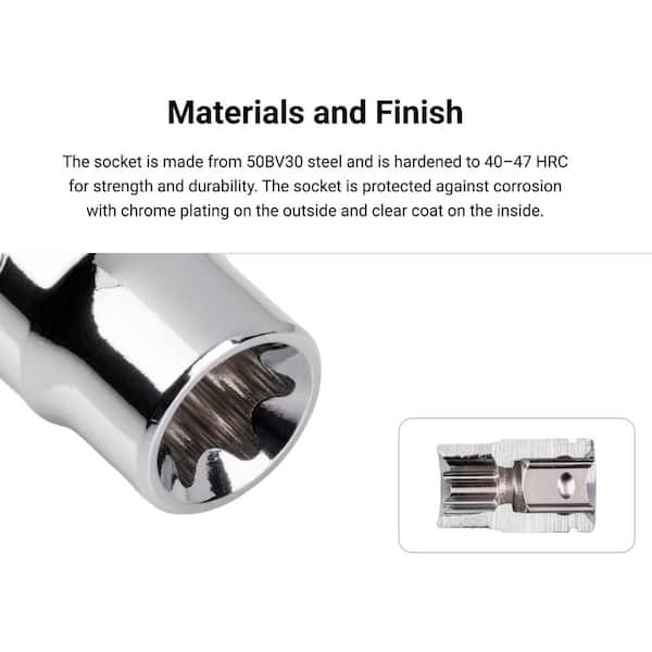 TEKTON 3/8 in. Drive x E8 External Star Socket SHD12408 - The Home
