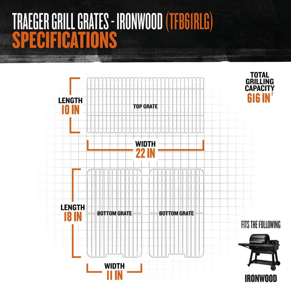 Traeger Ironwood Black Electric Wood Pellet Grill with WiFi
