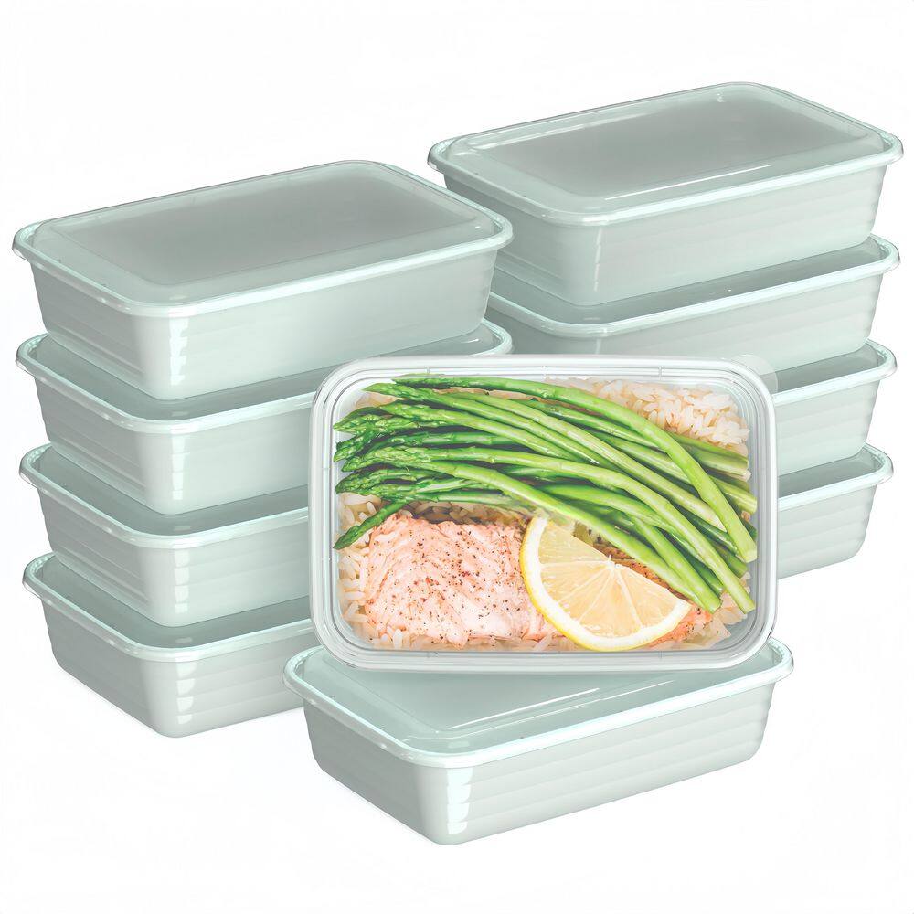 Plastic Meal Prep Containers with Lids for Meal Prep, Storing Leftovers, and General To-Go Food Storage, Mint (20-Pack)