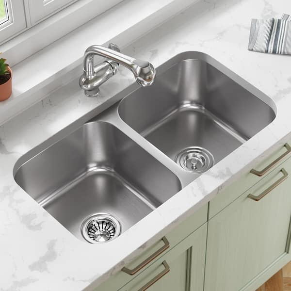 Double Basin Undermount Kitchen Sink Things In The Kitchen   Gray Mr Direct Undermount Kitchen Sinks 3218a 16 Slg 64 600 