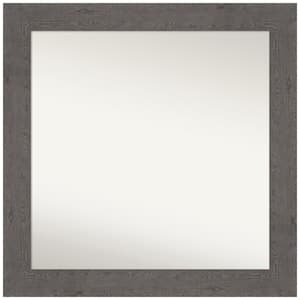 Rustic Plank Grey 31.5 in. x 31.5 in. Non-Beveled Rustic Square Framed Wall Mirror in Gray