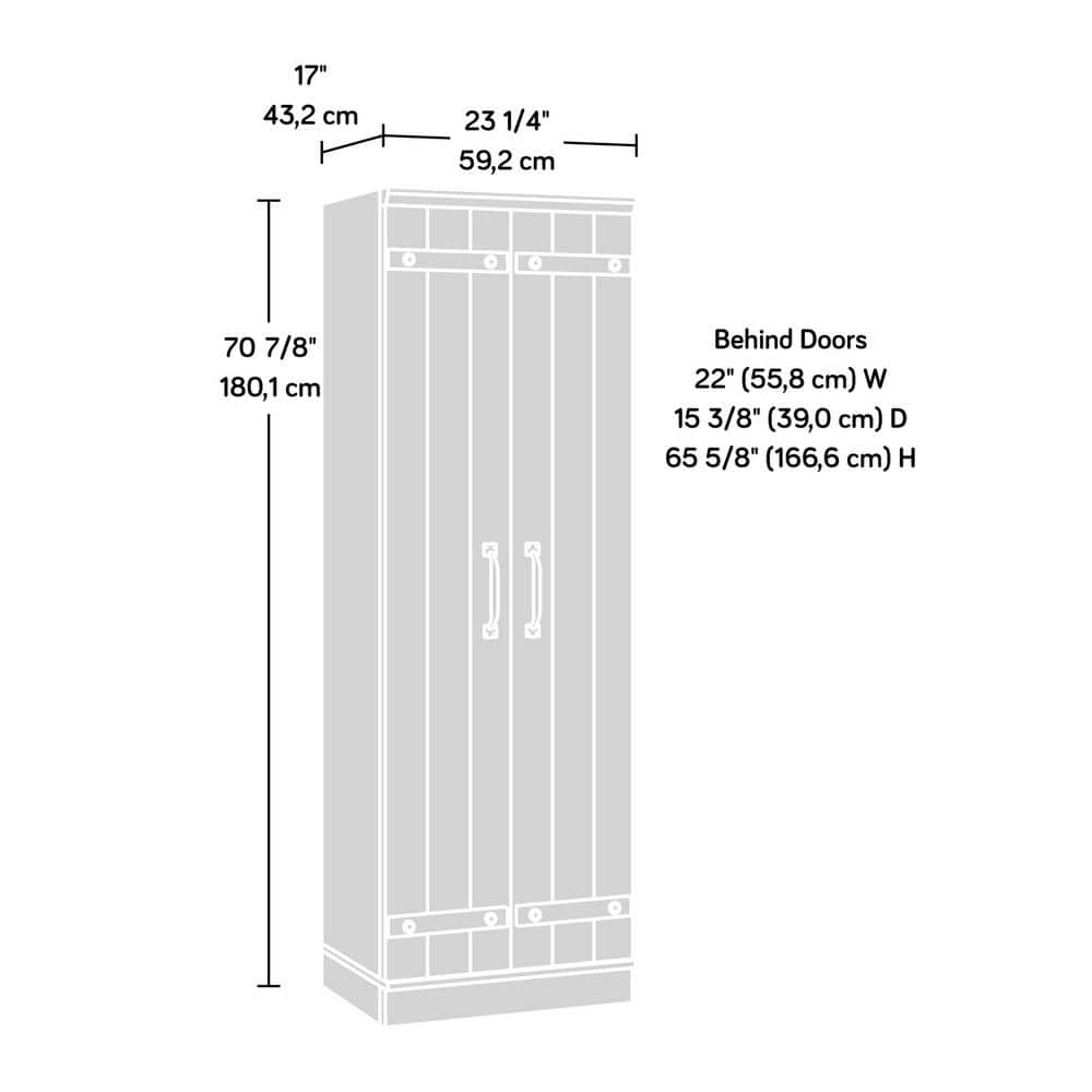 Soft White Tall Kitchen Pantry Cabinet with Adjustable Shelves
