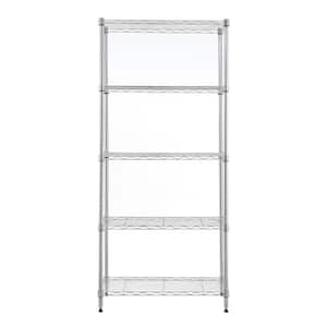 5 Tier Chrome Utility Wire Shelving Unit 14 in. x 24 in. x 63 in.