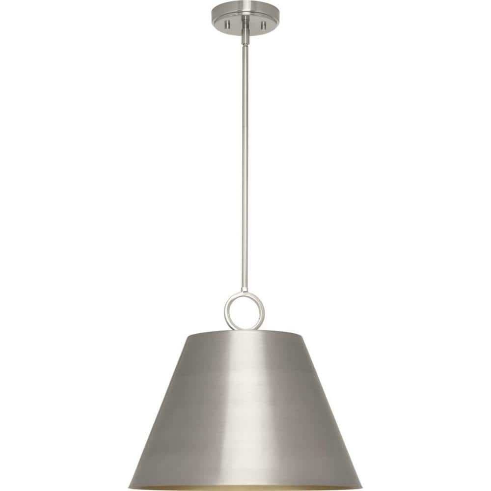 Parkhurst Brushed Nickel 3-Light Dome Pendant with Gold Interior