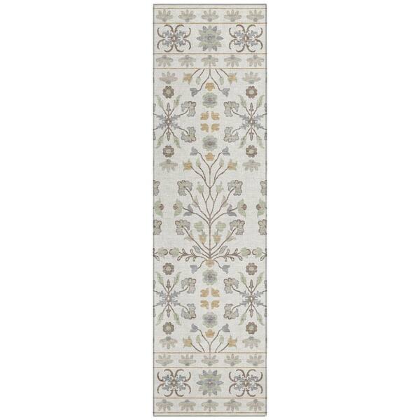 Chantille Machine Washable Indoor/Outdoor Abstract ACN3048 Ivory 2 ft. x 7 ft. Runner Rug