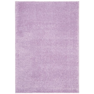 August Shag Lilac Doormat 2 ft. x 4 ft. Solid Area Rug