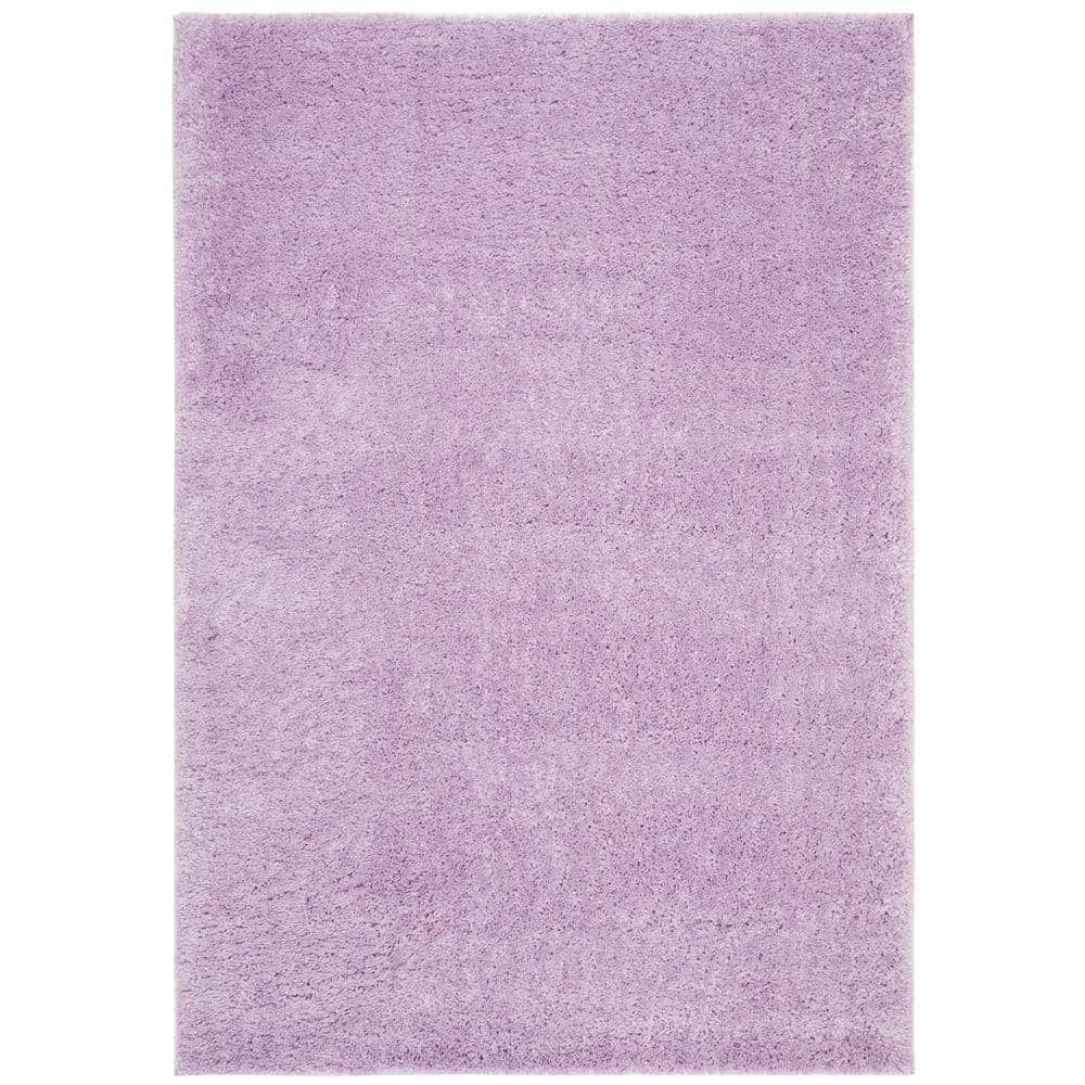 SAFAVIEH August Carlene Solid Plush Shag Area Rug  Lilac  5 3  x 7 6