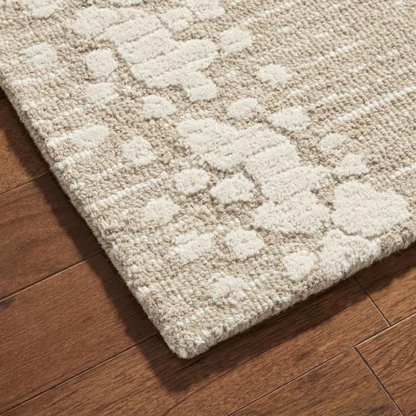 Mod Weave Abstract Knotted Texture Handcrafted Wool Taupe 8 ft. x 10 ft. Area Rug