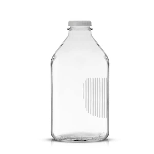 32 oz. Square Quart Clear Glass Milk Bottle - The Cary Company