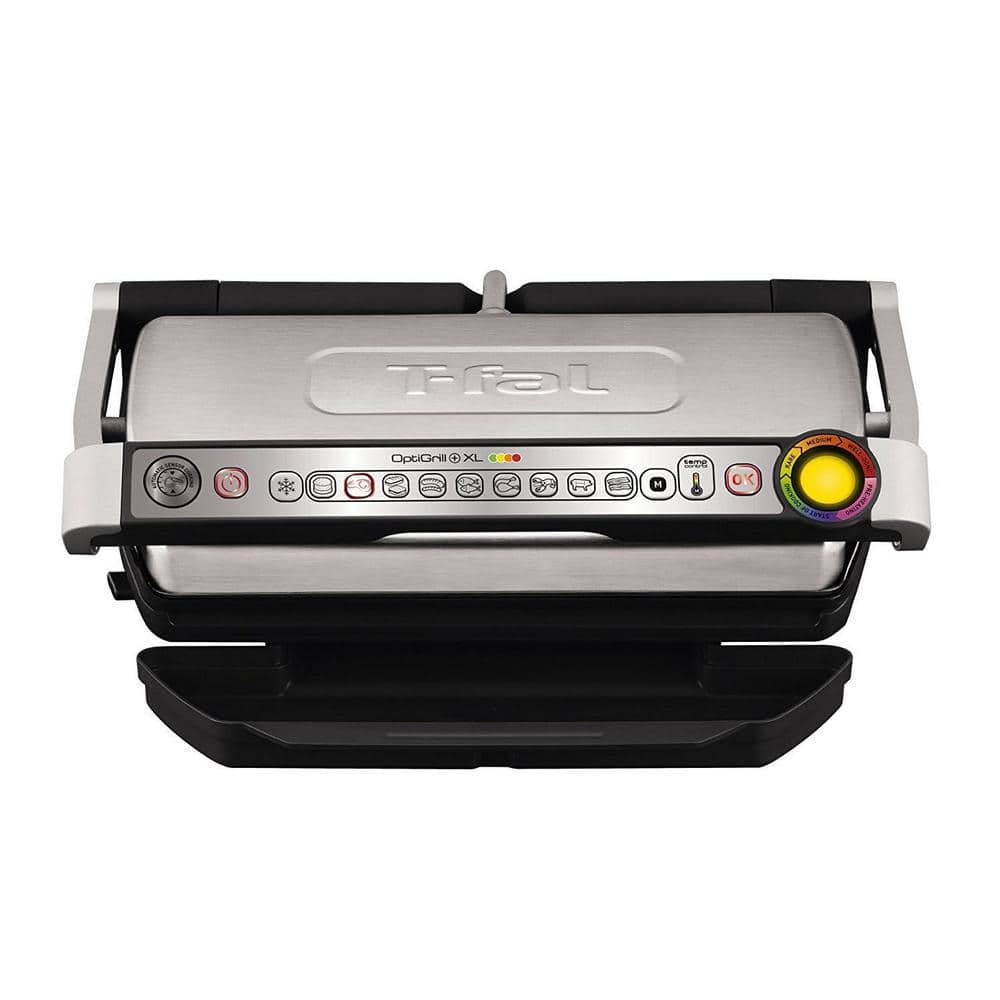 T-fal Stainless Steel SOPTIGRILL+ XL Indoor Grill With Automatic Programming, Silver