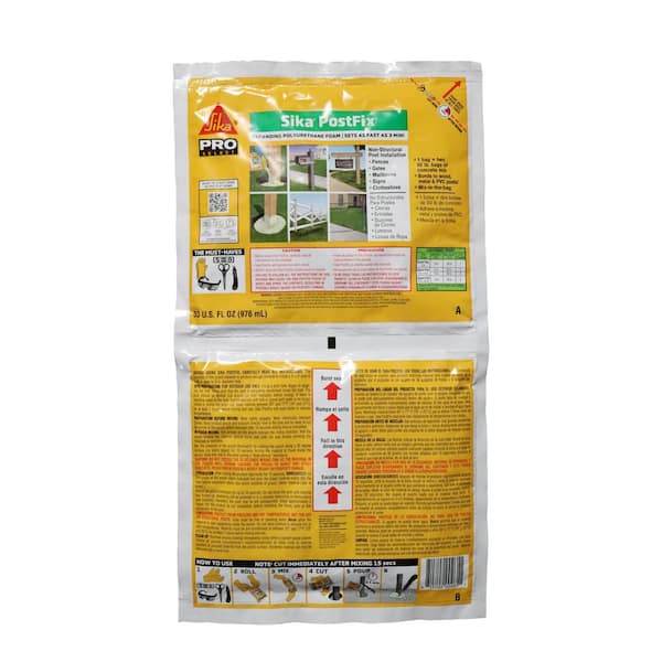 Sika 2 lb. PostFix Fence Post Mix, Mix-In-The-Bag Expanding Foam for Supporting Non-Structural Posts, Mailbox, Sign