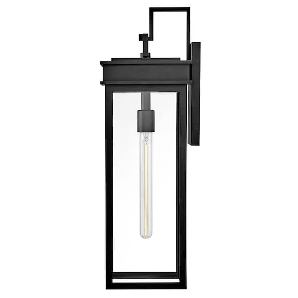 LARK - Cole 1-Light Black Outdoor Hardwired Wall Lantern Sconce