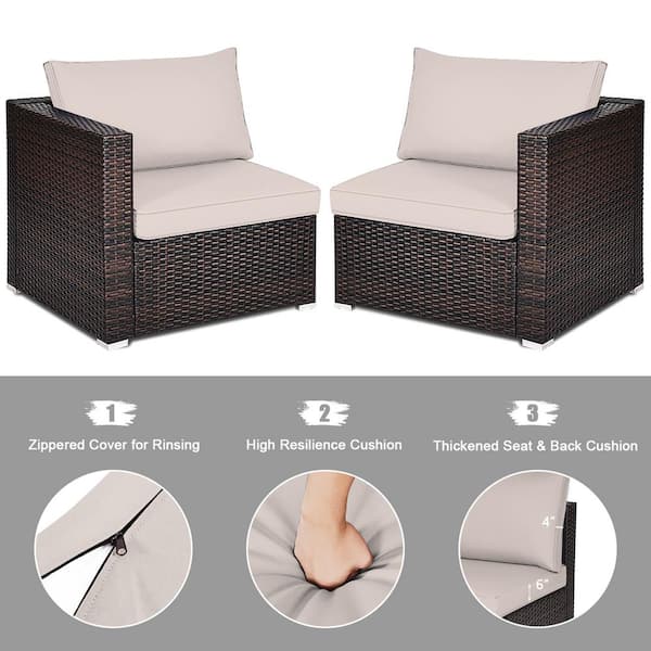 Rattan high back online corner sofa