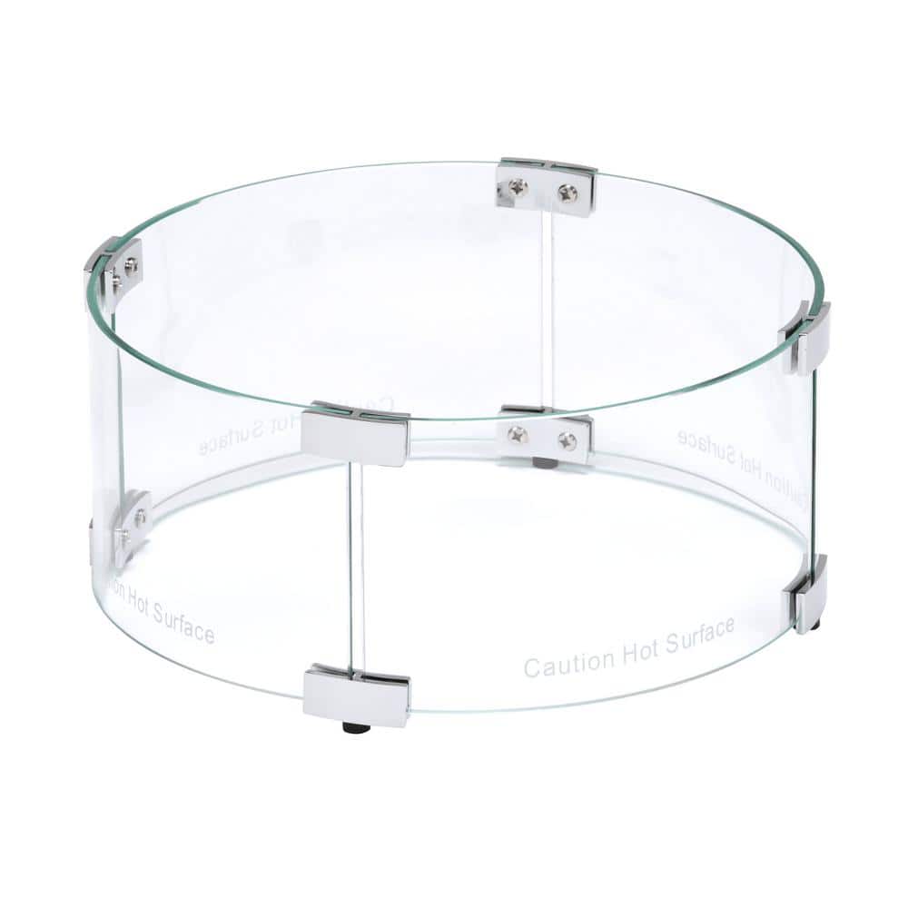 Celestial Fire Glass 14 in. Round Tempered Glass Fire Pit Wind Guard
