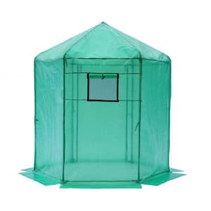 7 ft. D x 7 ft. W x 7.3 ft. H Walk-In Greenhouse Portable Plant Greenhouse with Door and Thickened Waterproof Insulation