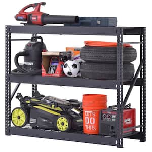 3-Shelf Metal Industrial Duty Freestanding Garage Storage Shelving Unit in Black (65 in. W x 54 in. H x 24 in. D)