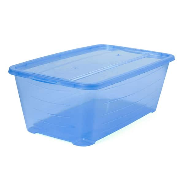 5.5 Quart Plastic Storage Boxes Bins Containers with Lids and Handles, 6  Packs