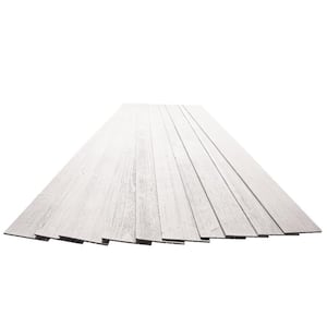 3/16 in. x 5-1/8 in. x 46-1/2 in. Beachwood White Rustic Pine Wood Plank Self-Adhesive (10-Pack)