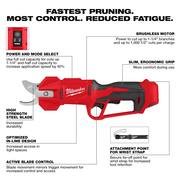 M12 FUEL 6 in. 12V Lithium-Ion Brushless Electric Cordless Battery Pruning Saw HATCHET w/Pruner Shears, (2) Batteries