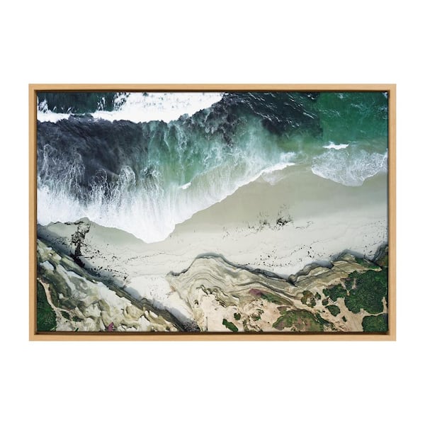 Kate and Laurel Sylvie La Jolla Curves by Rachel Bolgov Framed Canvas Landscape Art Print 23 in. x 33 in.