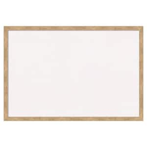 Imprint Light Bronze Wood White Corkboard 25 in. x 17 in. Bulletin Board Memo Board